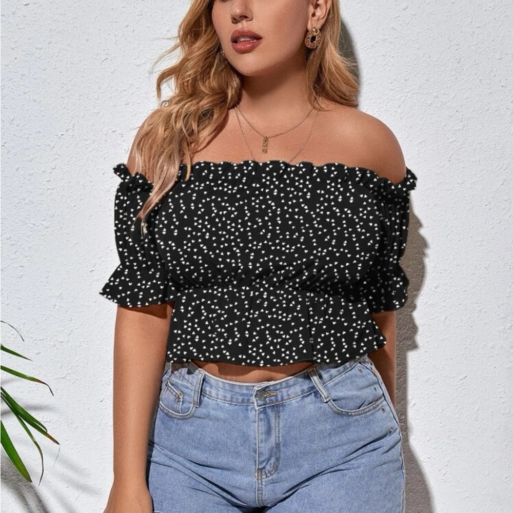 Black top with white hearts